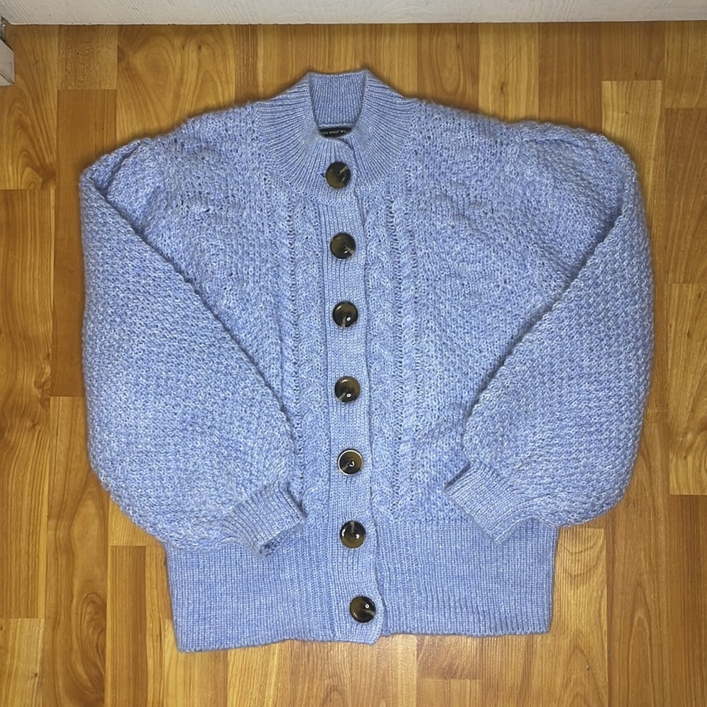NWOT Who What Wear Baby Blue Knit Cardigan, Sz. S